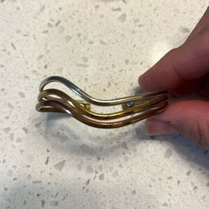 Sergio Lub Rainbow Wave Magnetic Bracelet Three Metal Copper Silver Brass